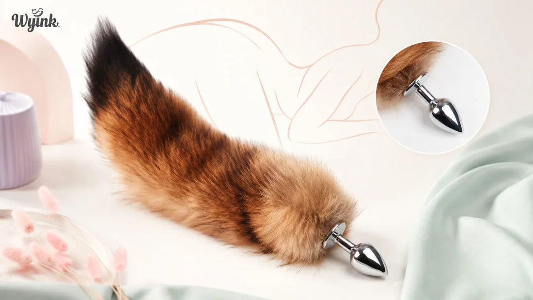 Wyink faux fur tail butt plug shown in a discreet educational product image