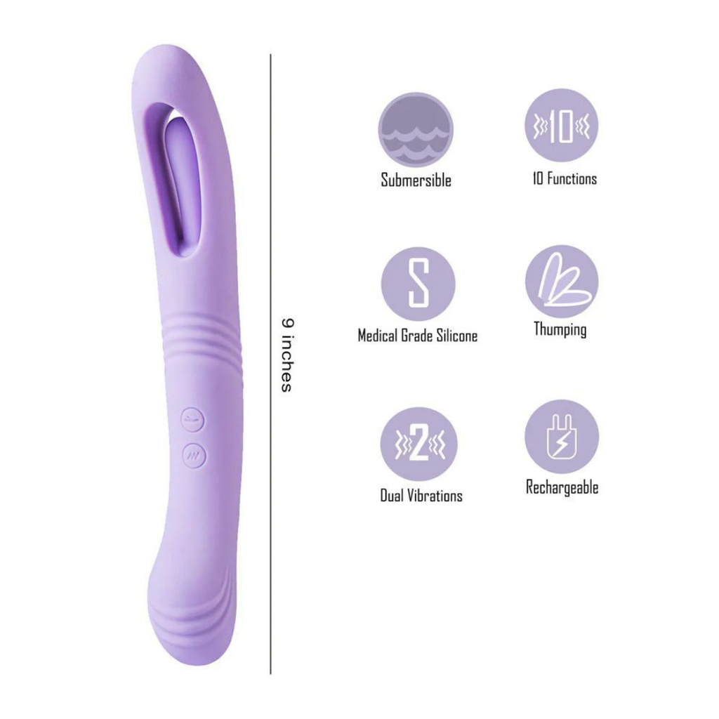 Harper Tongue Flicker by Maia - Rechargeable 10-Function Dual Motor Thumping Vibe
