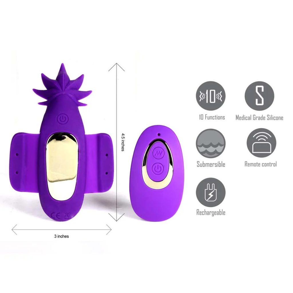 Sativa by Maia - 10-Function Remote Control Panty Vibrator Purple 420 Series
