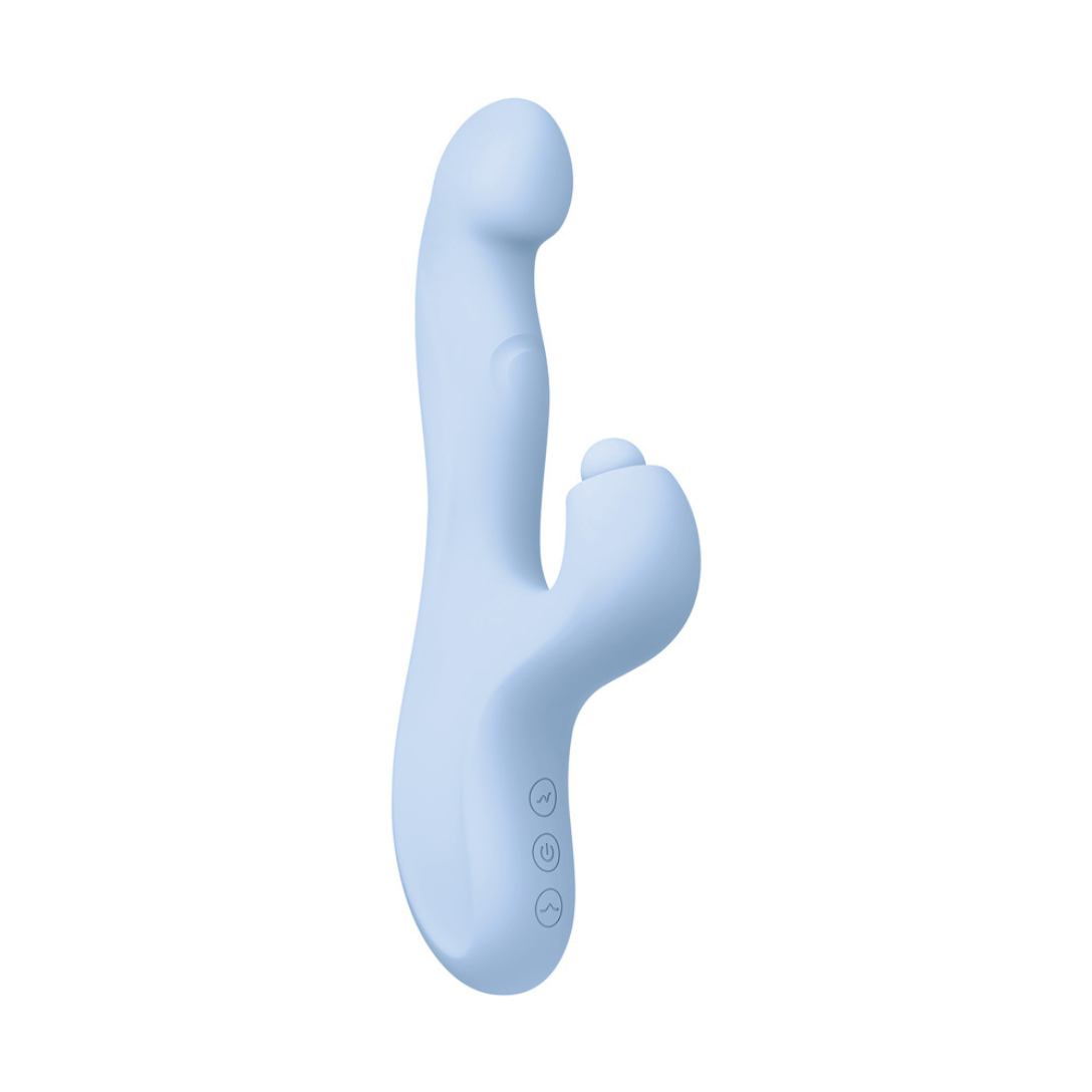 Nobü Essentials – Riot Punching & Tapping Dual Vibe Dildo – Light Blue