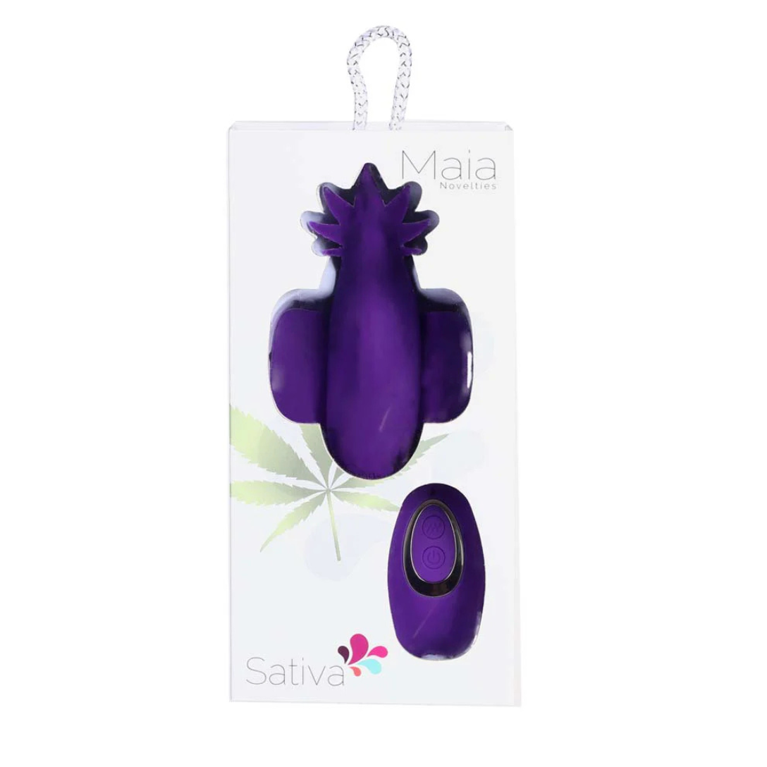 Sativa by Maia - 10-Function Remote Control Panty Vibrator Purple 420 Series