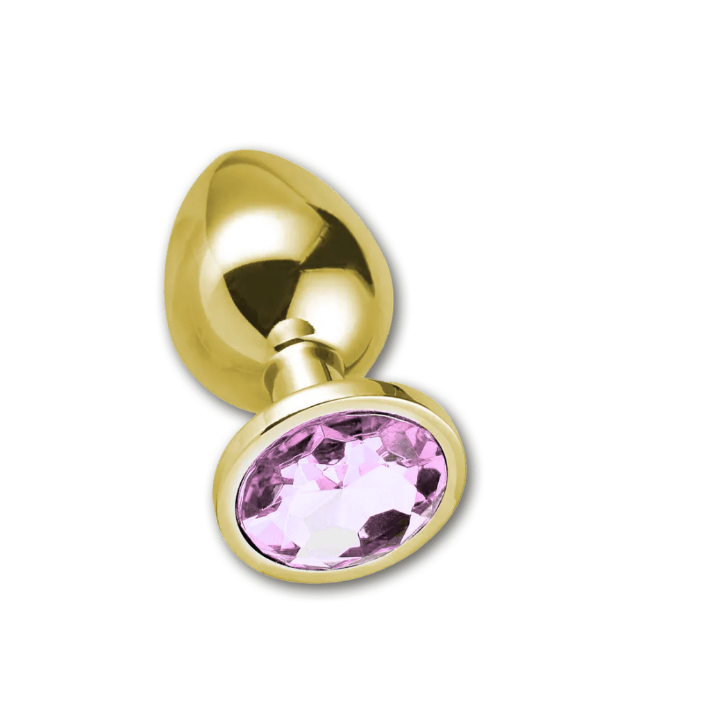Gold Steel Anal Plug Set by Pure Envy - Pink