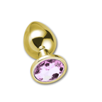 Gold Steel Anal Plug Set by Pure Envy - Pink