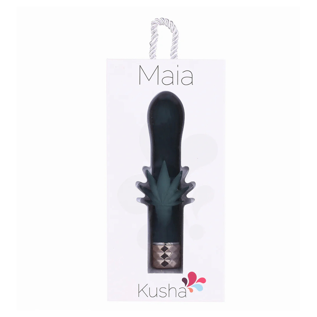 Kusha Dual Motor Rabbit Vibrator by Maia – 10 Function Rechargeable (Hemp Leaf Design)