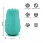 Tulip Pro Suction Toy by Maia - 15-Function Silicone Suction Toy with Wireless Charge - Teal Blue