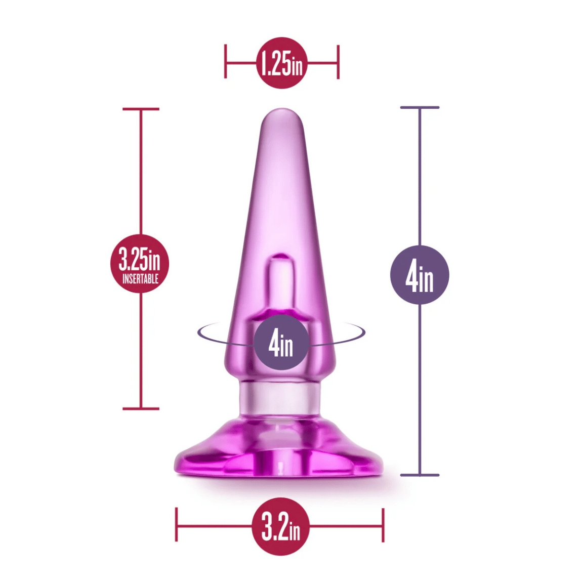 B Yours Anal Plug By Blush® - Basic Pink 4-Inch Anal Plug
