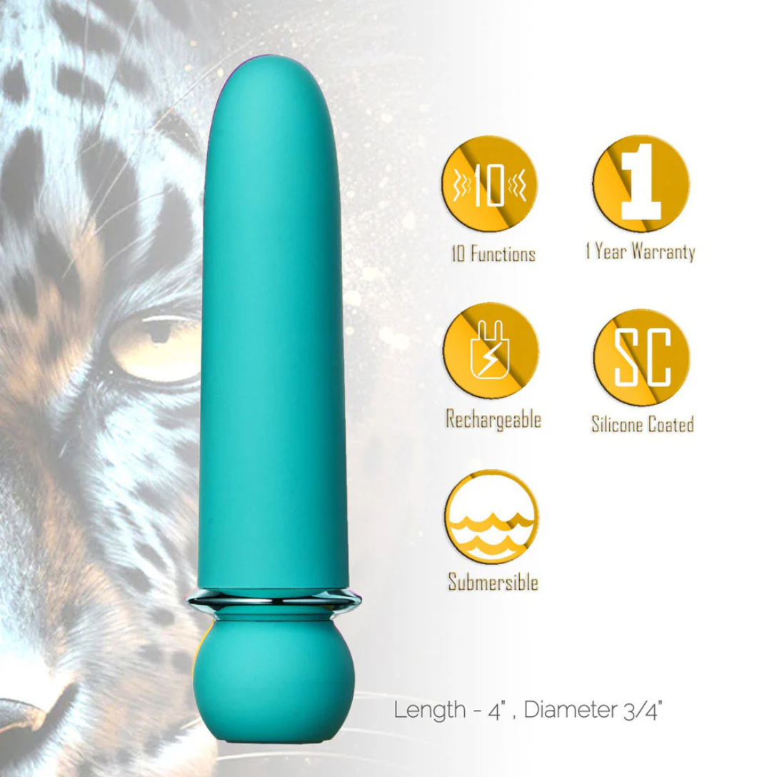 Jaguar Bullet by Maia - 10-Function Rechargeable Silicone Coated Super-Charged Bullet