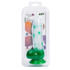 Leif Dong 7.5 Inch 420 Series by Maia - Cannabis Print Silicone Suction Cup Dong