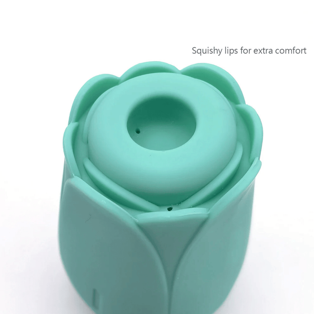 Tulip Pro Suction Toy by Maia - 15-Function Silicone Suction Toy with Wireless Charge - Teal Blue