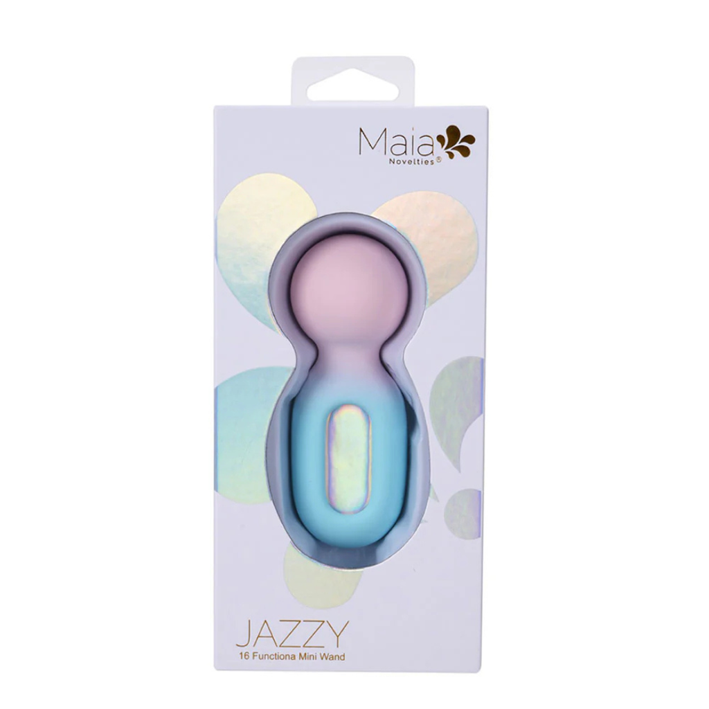 Jazzy Wand by Maia -  16-Function Mini-Wand Vibrator, Features deep and rumbly Vibration, Submersible for Wet Fun
