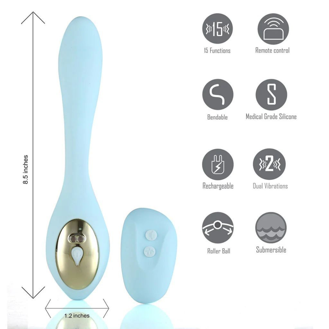 Harmonie - 15-Function USB Rechargeable Remote Control Bendable Vibrator