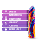 Limited Addiction Bullet Vibrator By Blush® - Psyche Power Vibe Rainbow Vibrator with Powerful RumboTech™ Technology
