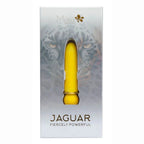 Maia Jaguar Bullet yellow rechargeable silicone-coated bullet vibrator with 10 vibration functions on a white background.