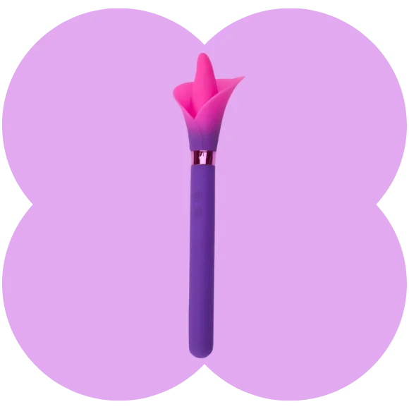 Vala floral dual-motor rechargeable personal vibrator with flexible stem and petal-inspired design