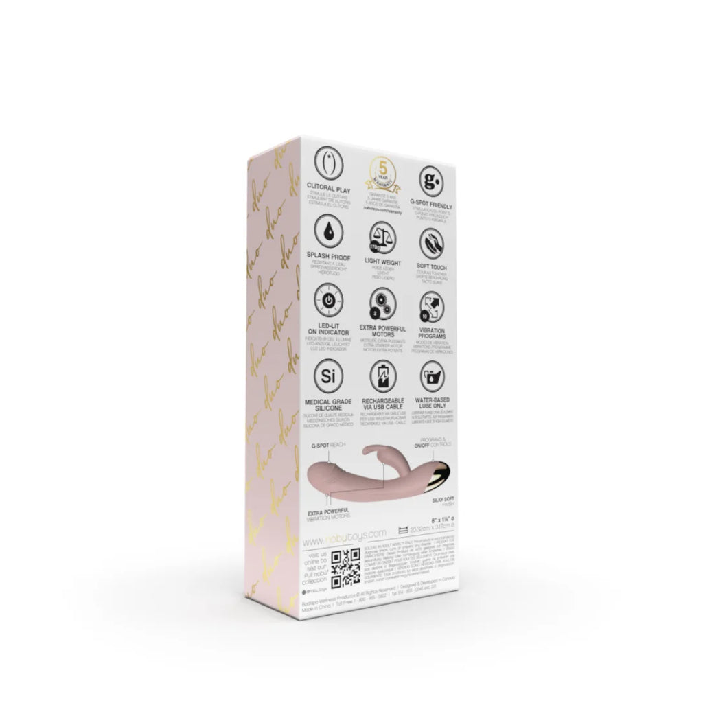Nobü Duo dual-action rabbit vibrator with smooth body-safe construction