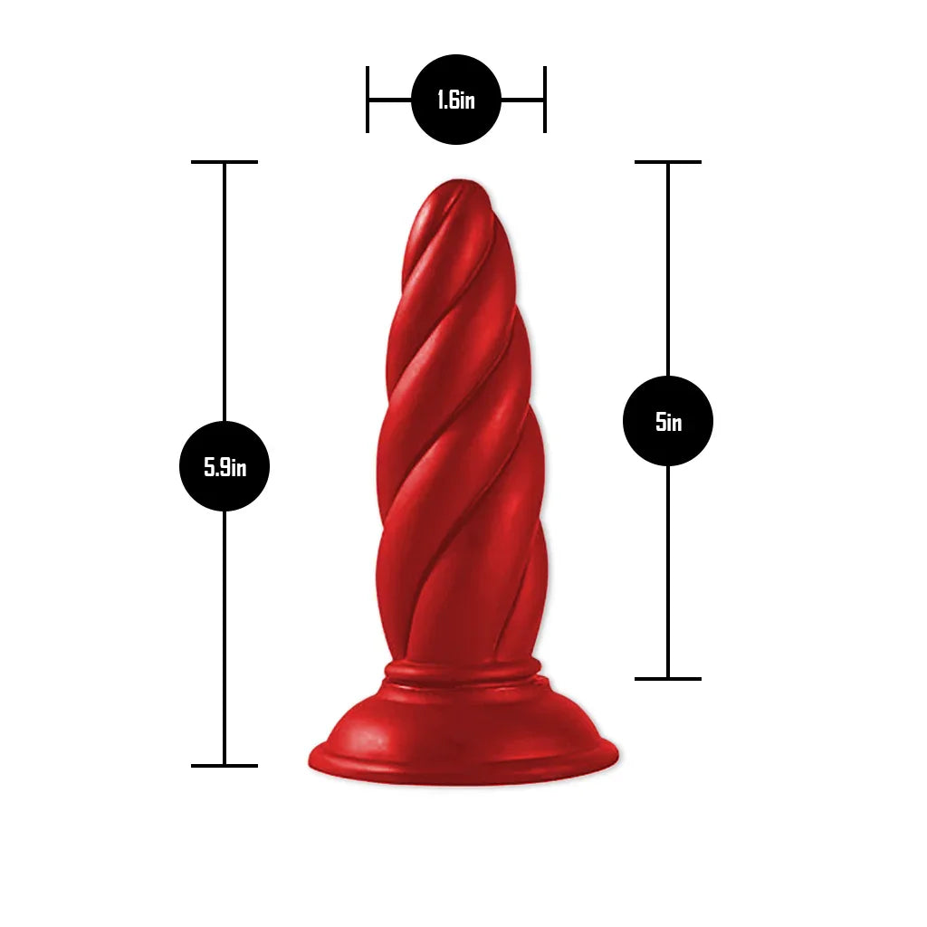 red swirl-shaped product with 'Pure Envy' packaging on a green background