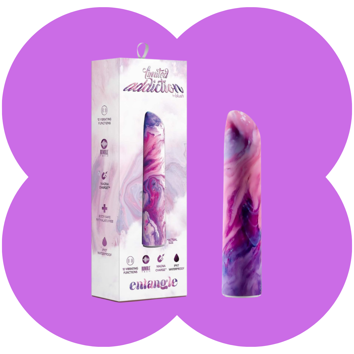 Limited Addiction Vibrator By Blush® - Entangle Power Vibe Lilac Vibrator with Powerful RumboTech™ Technology