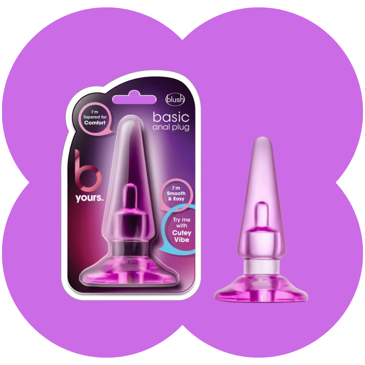 B Yours Anal Plug By Blush® - Basic Pink 4-Inch Anal Plug