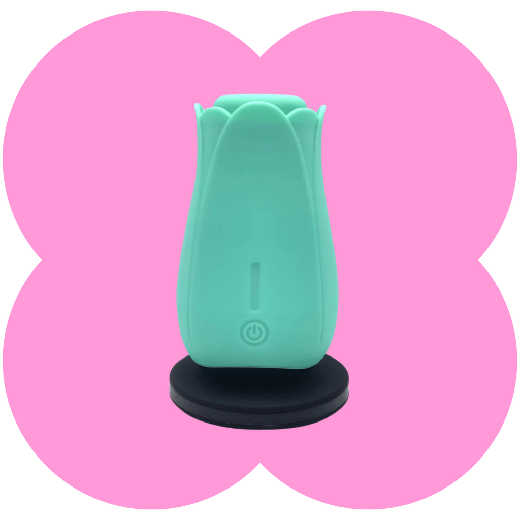 Tulip Pro Suction Toy by Maia - 15-Function Silicone Suction Toy with Wireless Charge - Teal Blue