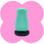 Tulip Pro Suction Toy by Maia - 15-Function Silicone Suction Toy with Wireless Charge - Teal Blue