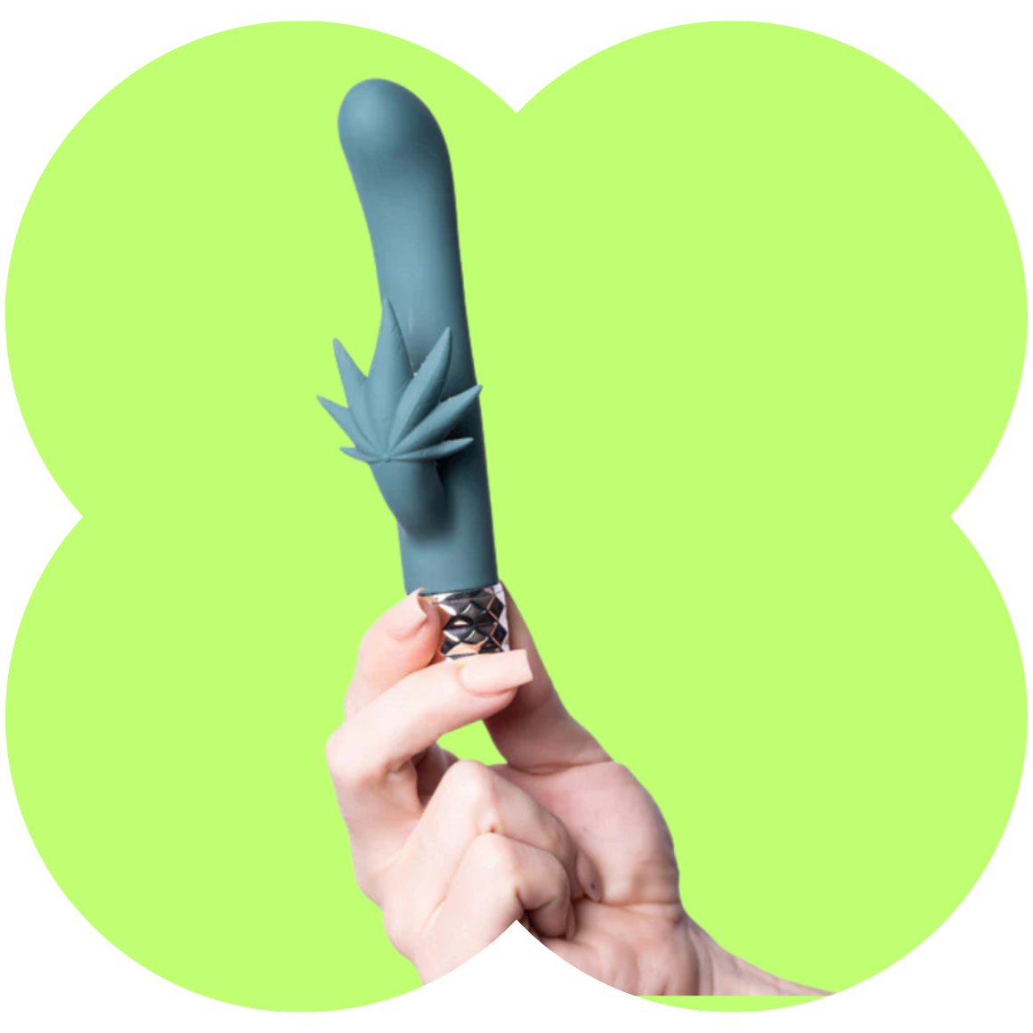 Kusha Dual Motor Rabbit Vibrator by Maia – 10 Function Rechargeable (Hemp Leaf Design)