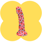 JUCI 7-Inch Dong by Maia - Strawberry Print Silicone Suction Cup Dong