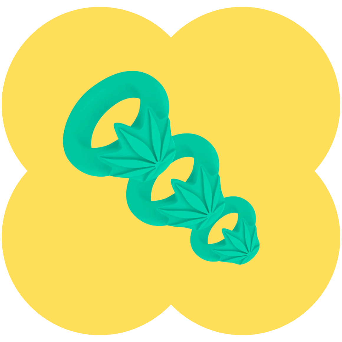 Hazey Cock Ring set by Maia - Hemp Leaf 3 Piece Silicone Cock Ring