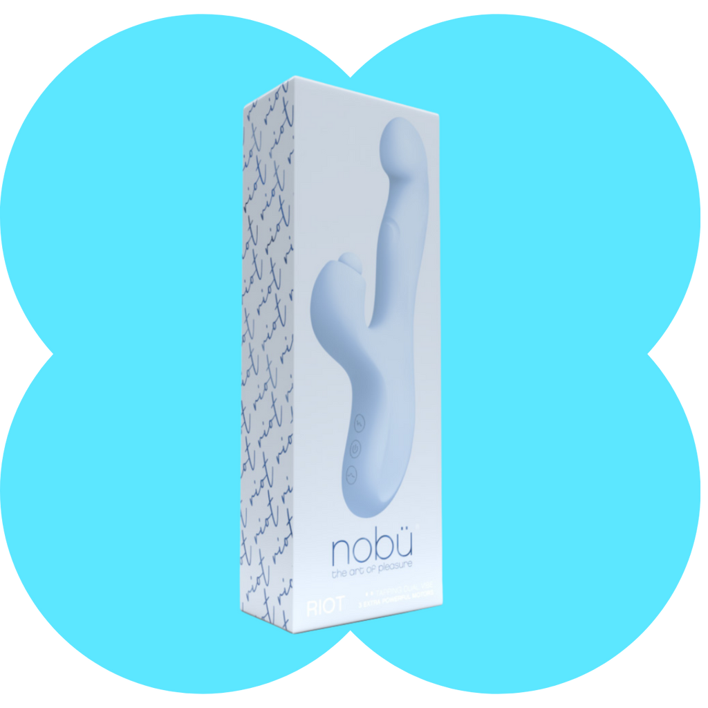 Nobü Essentials – Riot Punching & Tapping Dual Vibe Dildo – Light Blue