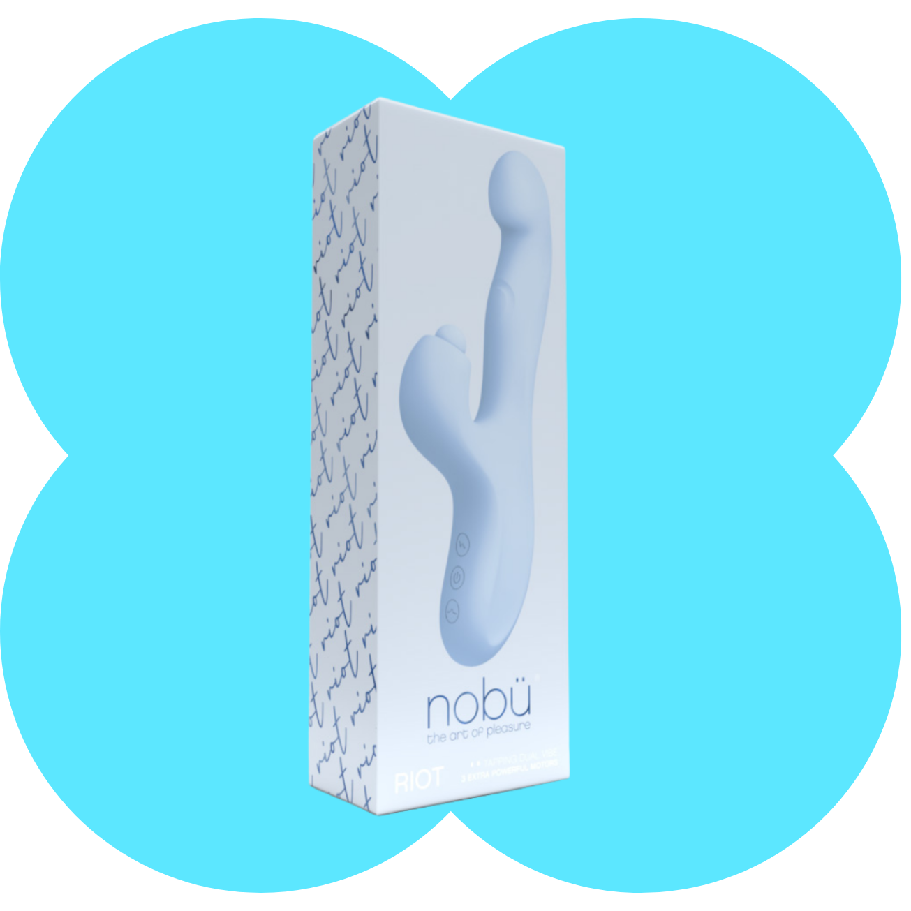 Nobü Essentials – Riot Punching & Tapping Dual Vibe Dildo – Light Blue