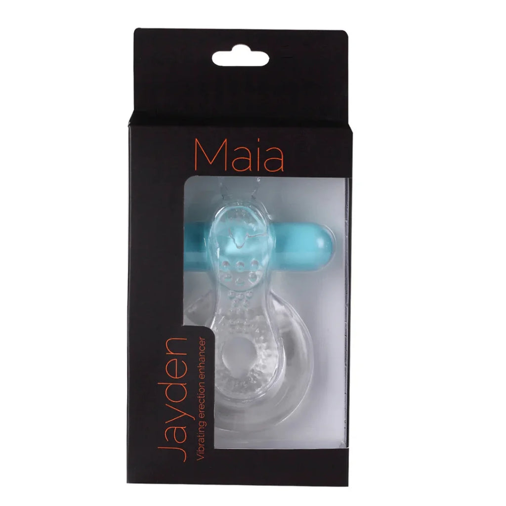 Maia Jayden body-safe cock ring with removable bullet vibrator and ergonomic design
